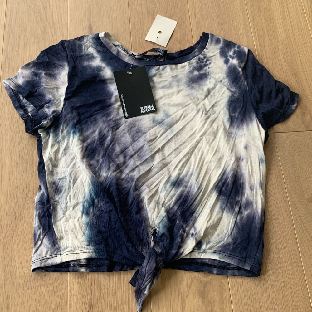 Tie Dye Tie Up Crop Tee